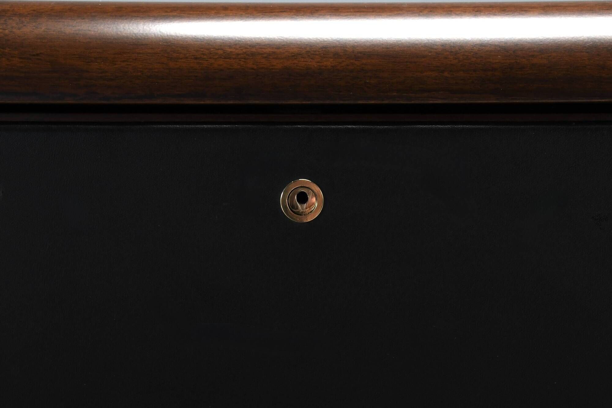 Walnut, metal and leather buffet by Hans von Klier “Il Ponte” for Skipper, 1970s.