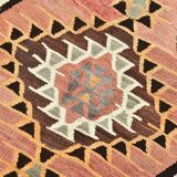 6x10 Grey & Pink Vintage Kilim Rug, Aesthetic Rug, Rugged Rug, 171x306Cm