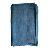 Harvest tablecloth in old hemp dyed in aquatic blue