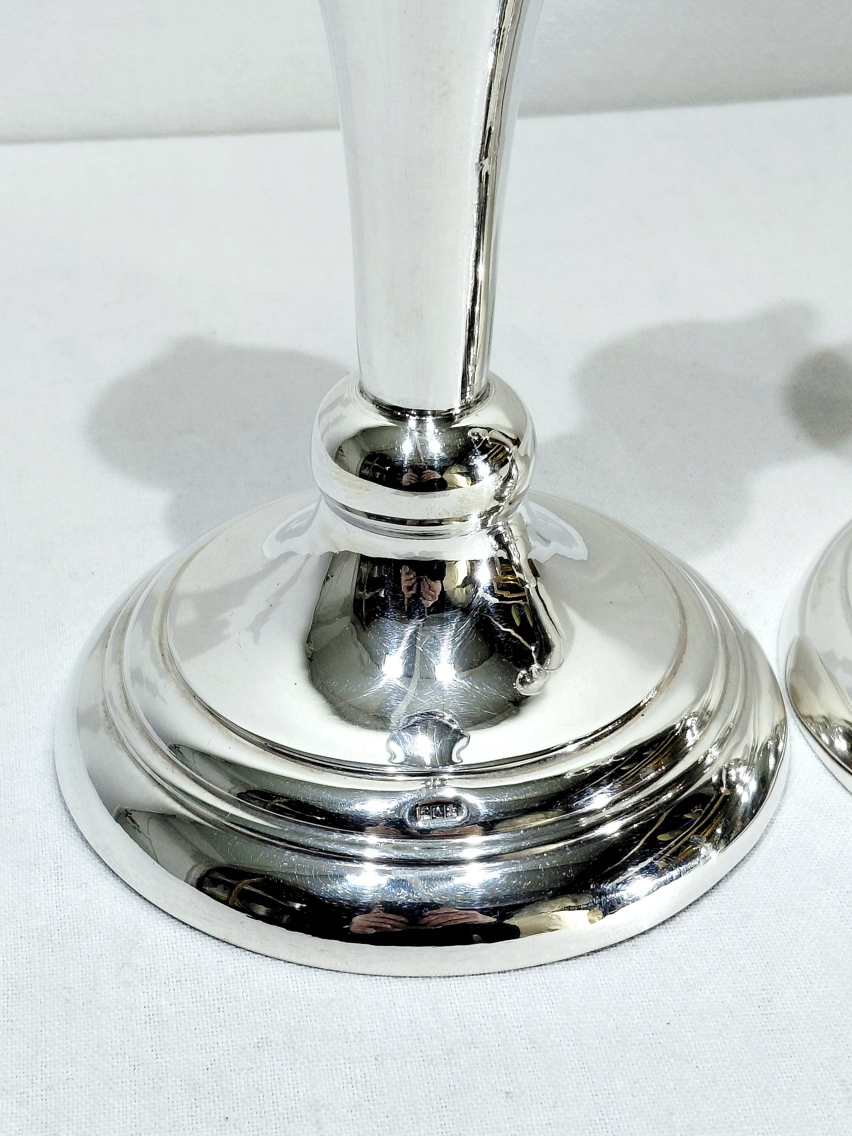 Pair of Silver Candle Holders Egypt