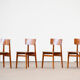 Série de 4 chaises scandinaves à dossier courbé 1960