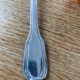 12 large silver plated art deco metal spoons