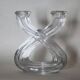 Vintage crystal candlestick from Vannes - Stamped French glass chandelier - Table candle holder from the 20th-century table art collection.