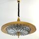 Retractable metal and  glass pull down pendant