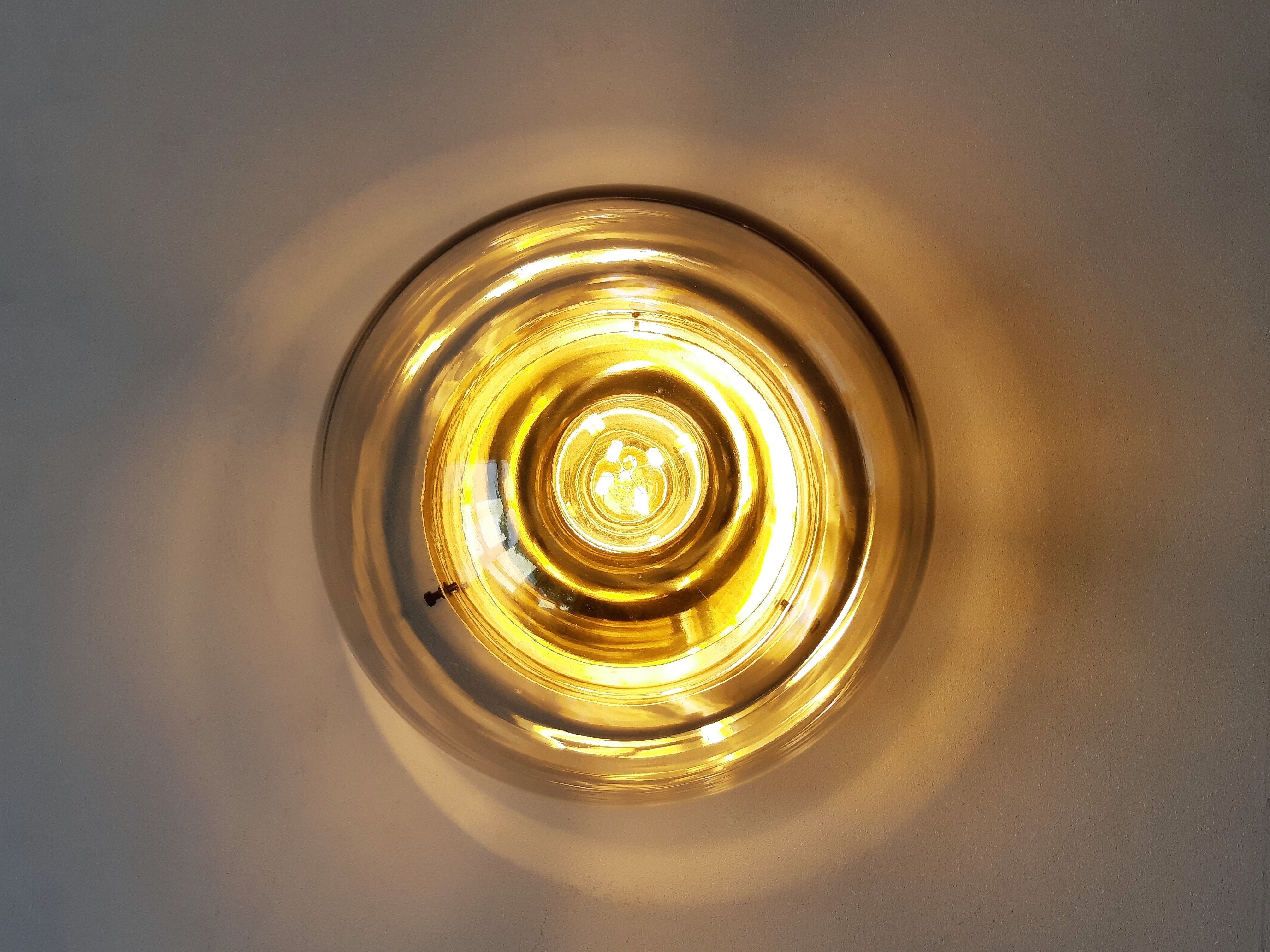 Glass ceiling lamp by Dijkstra Lamps, The Netherlands 1960's/1970's