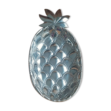 Vide poche en métal argenté forme ananas