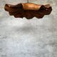 Large pendant light in corrugated teak leaf (Large D:60 H:20)