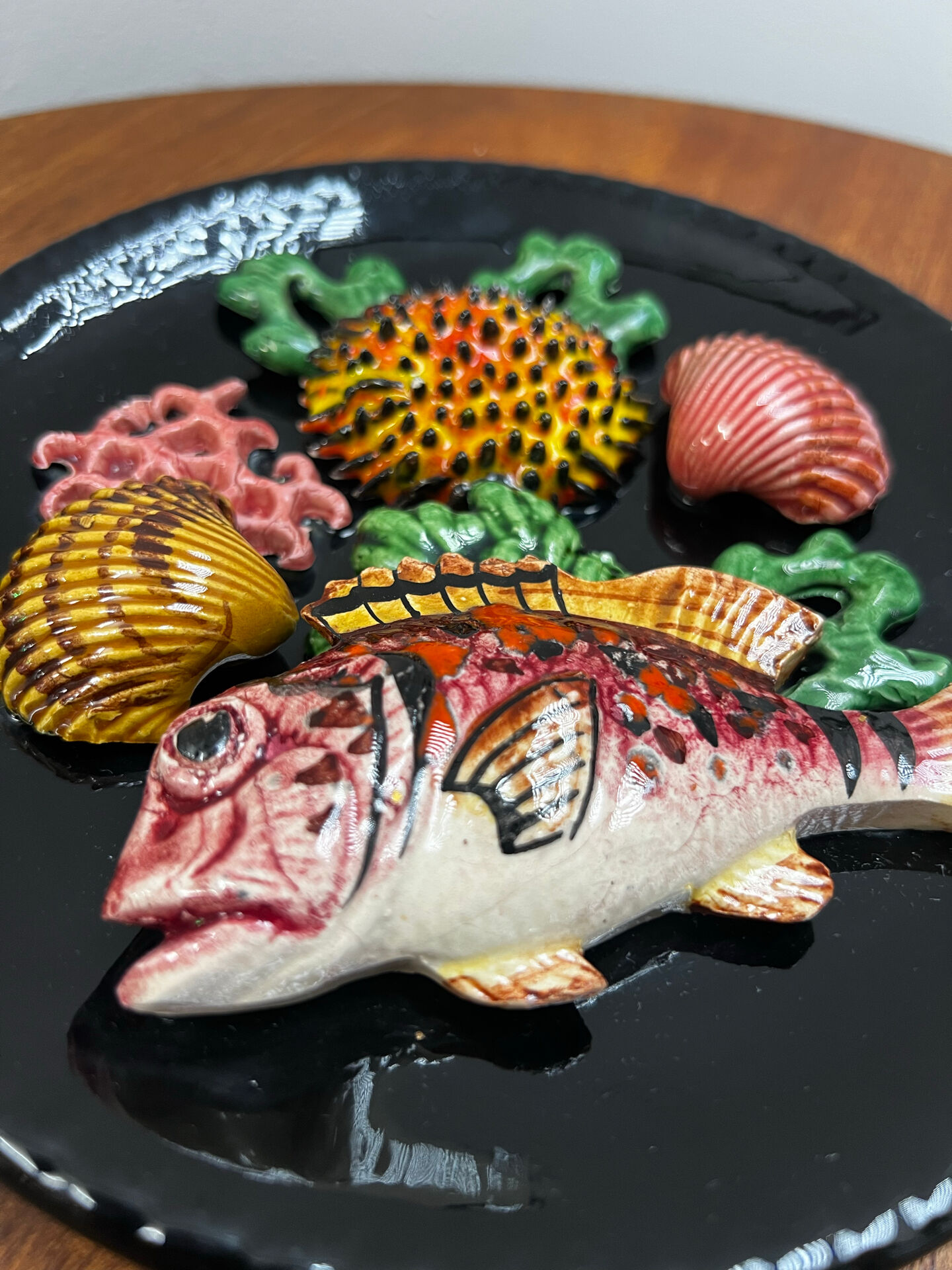 Assiette trompe l’œil Vallauris 1950