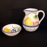 Artisanal pitcher and bowl