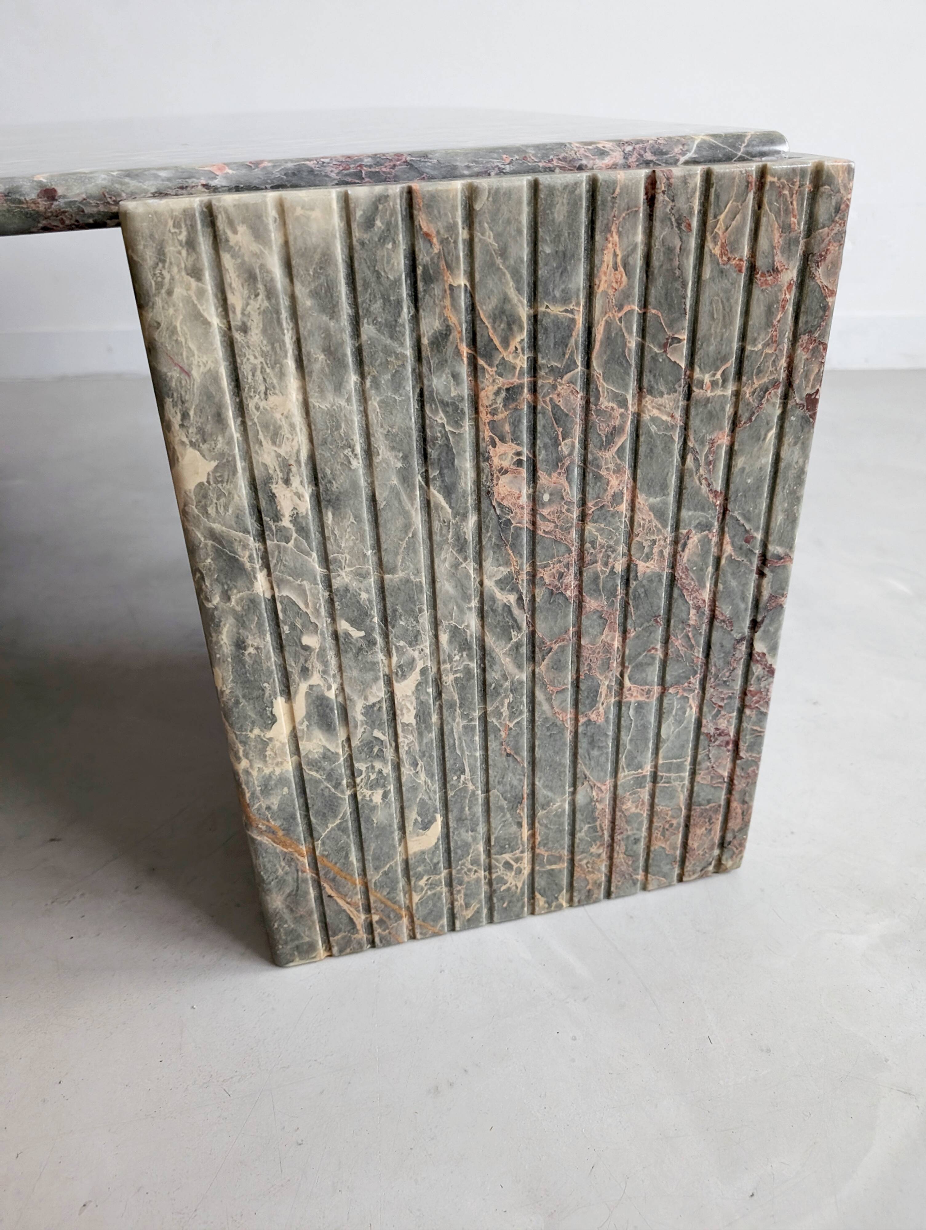 Italian Marble Eye Shaped Coffee Table 1970s