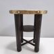 Secessionist Durmast Coffee Table with a Shelf and a Round Brass Top, Austria