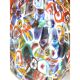 Lampe de table floral multicolor murano verre oeuf