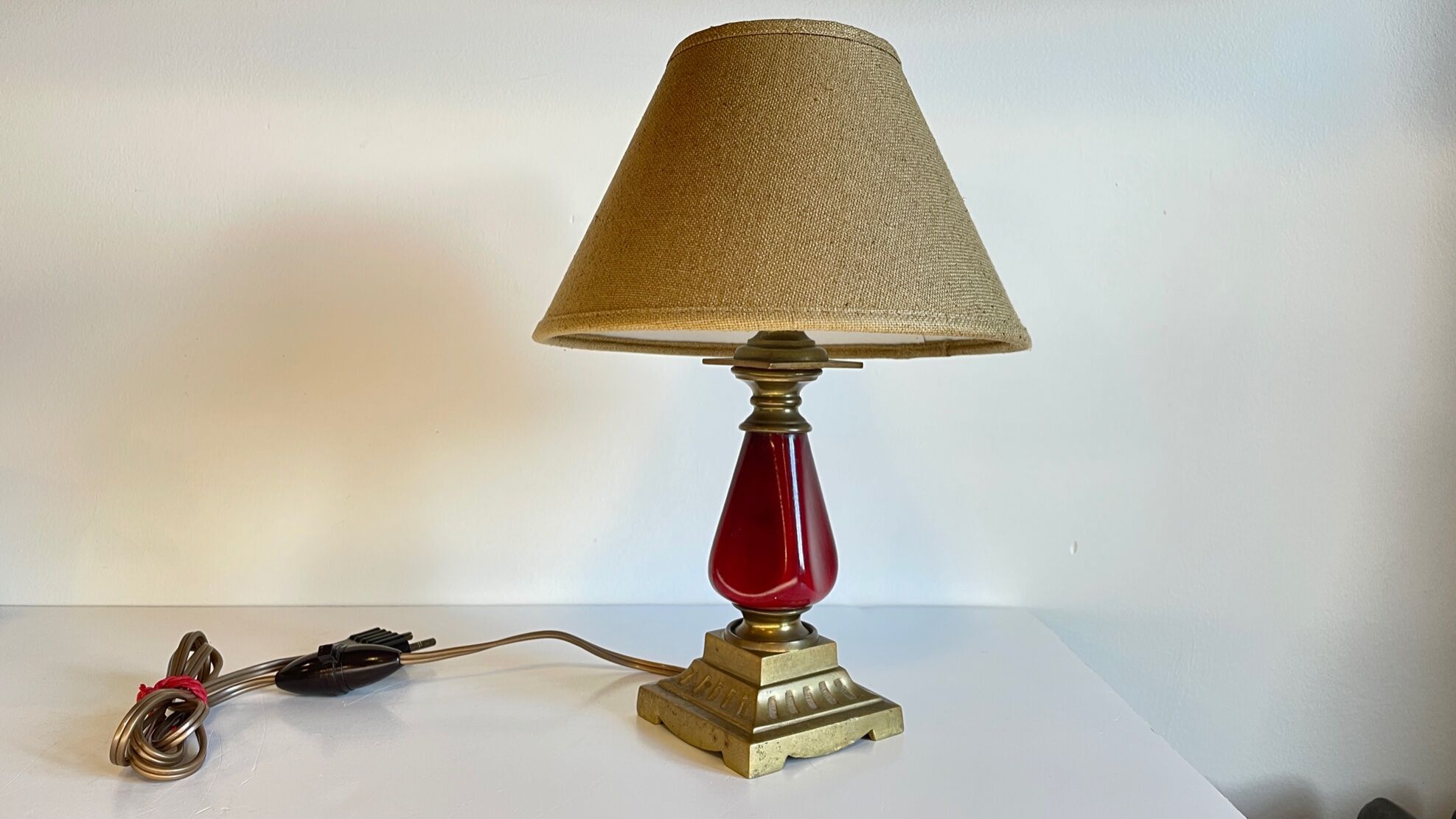 Vintage ceramic and brass lamp