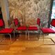 Chaise Cesca B32 Marcel Breuer tissu rouge