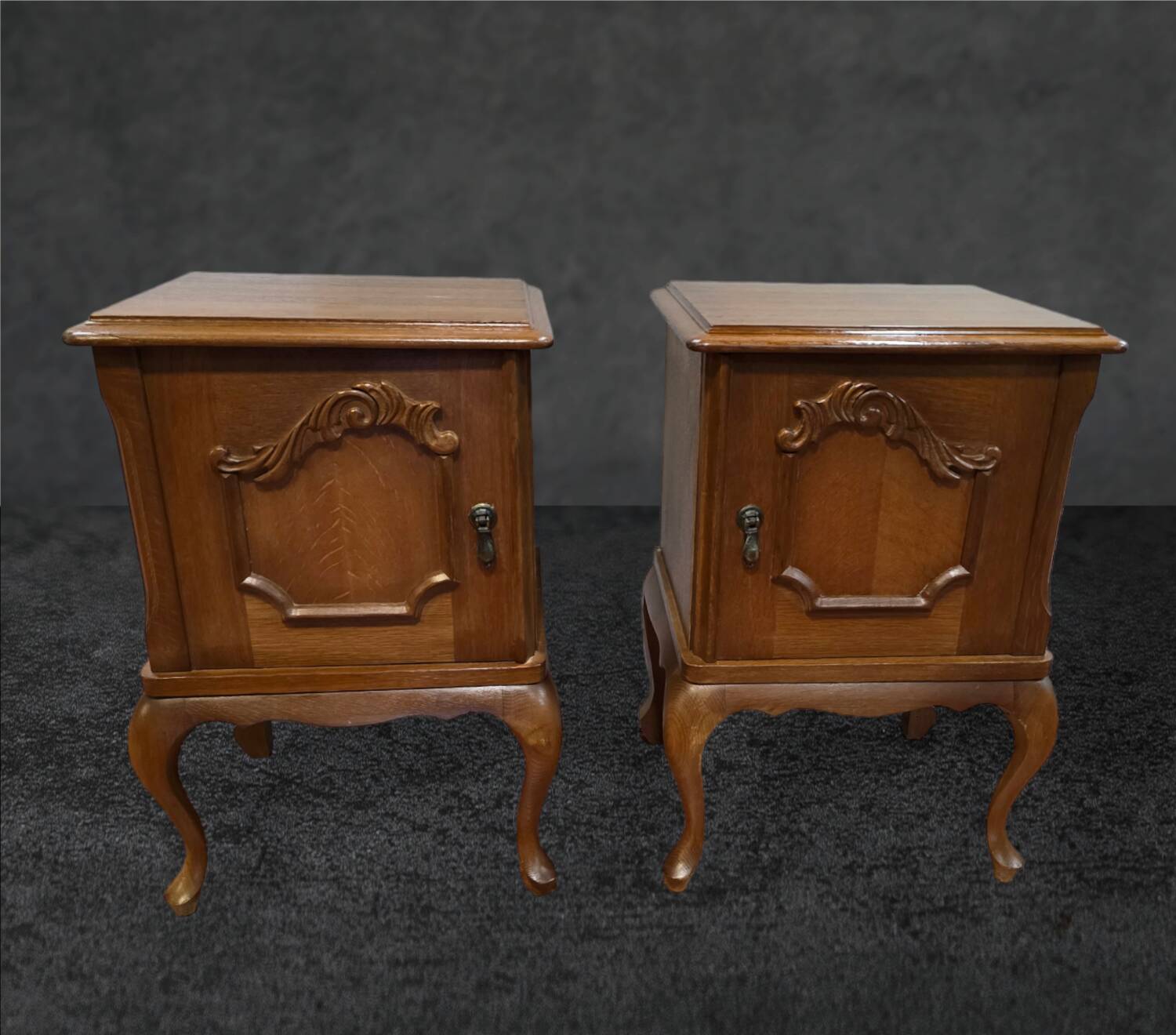 Pair of oak bedside tables