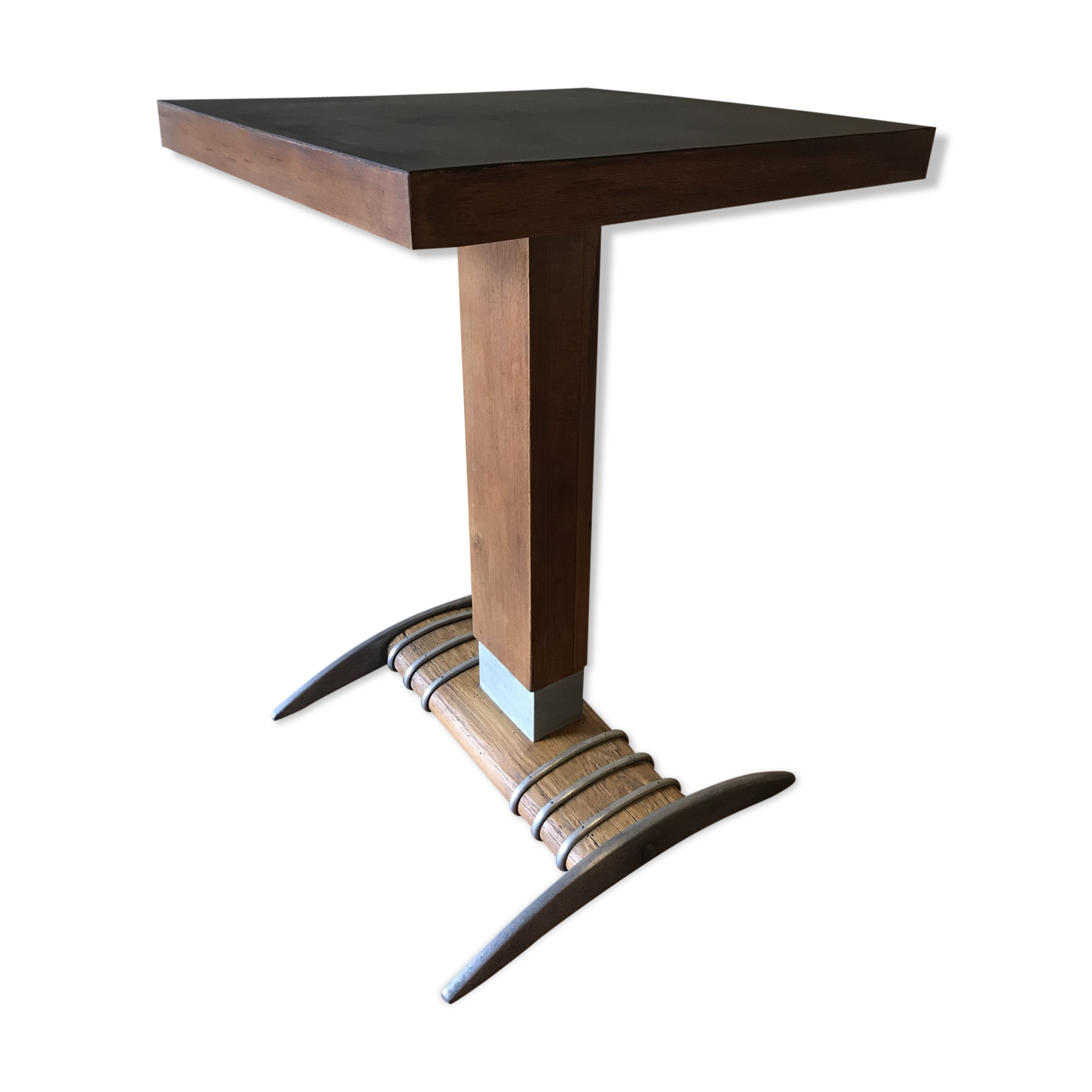 Old vintage wooden metal bistro table 40/50