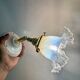 Vintage tulip wall lamp in white and transparent glass
