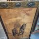 Fire pare old wooden fireplace