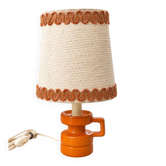 Vintage orange ceramic table lamp – 1970s