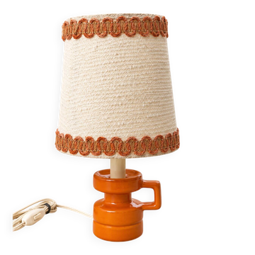 Vintage orange ceramic table lamp – 1970s