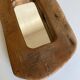 Mirror cubist shape in raw wood Formentera 1970
