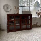 Mahogany sideboard with sliding glass doors