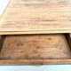 Farm table with 5 feet in beech and 4 drawers, 1950s.