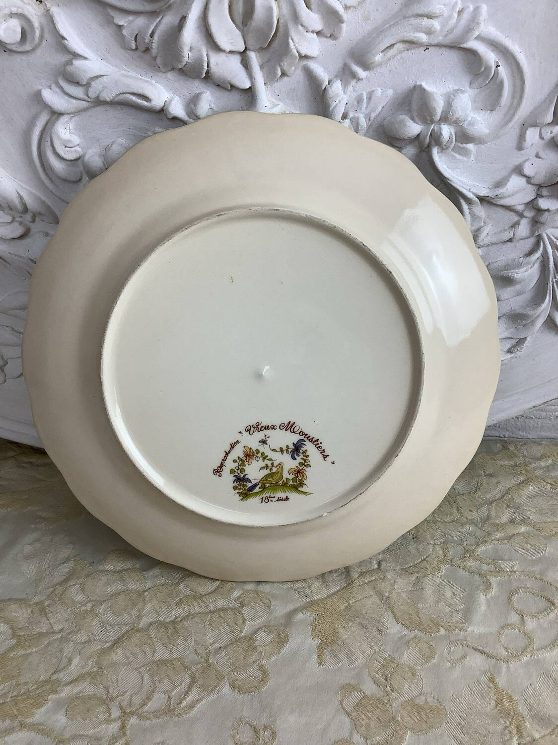 Antique decorative plate Moustiers France