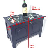 Chest in denim blue with seat top