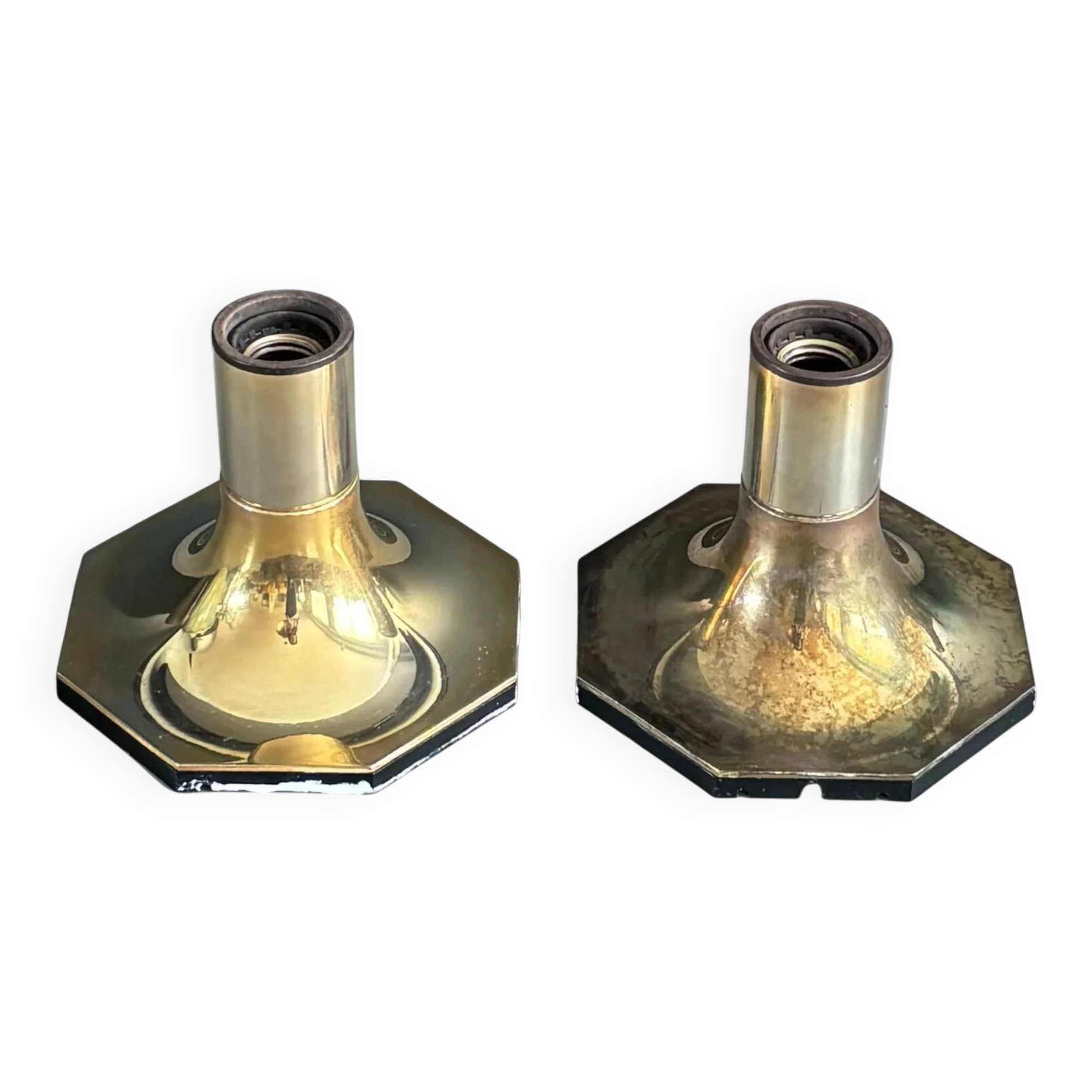 Pair of vintage Italian gold wall sconces