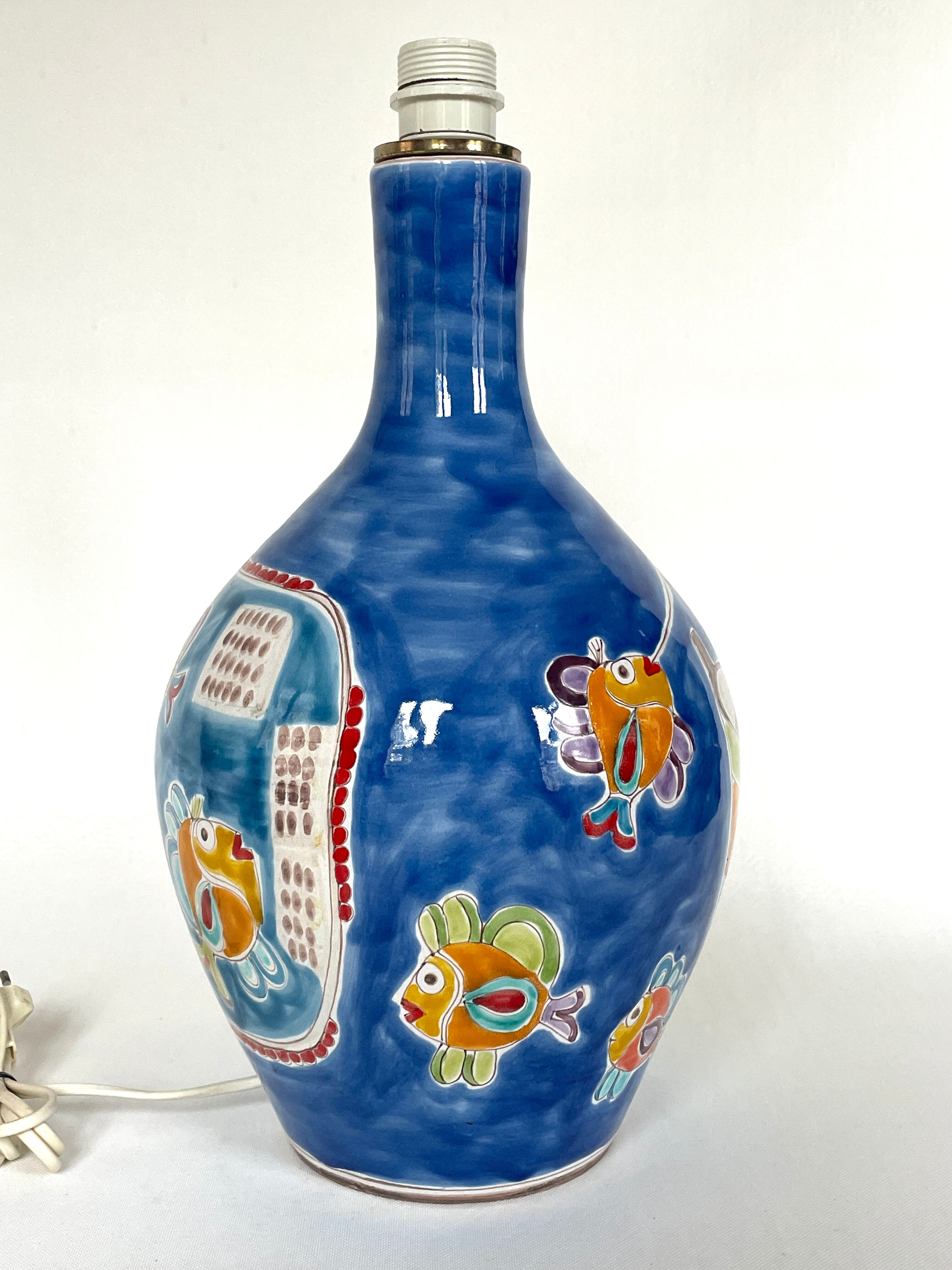 Vintage ceramic lamp foot by Giovanni De Simone, 1970's, Italy