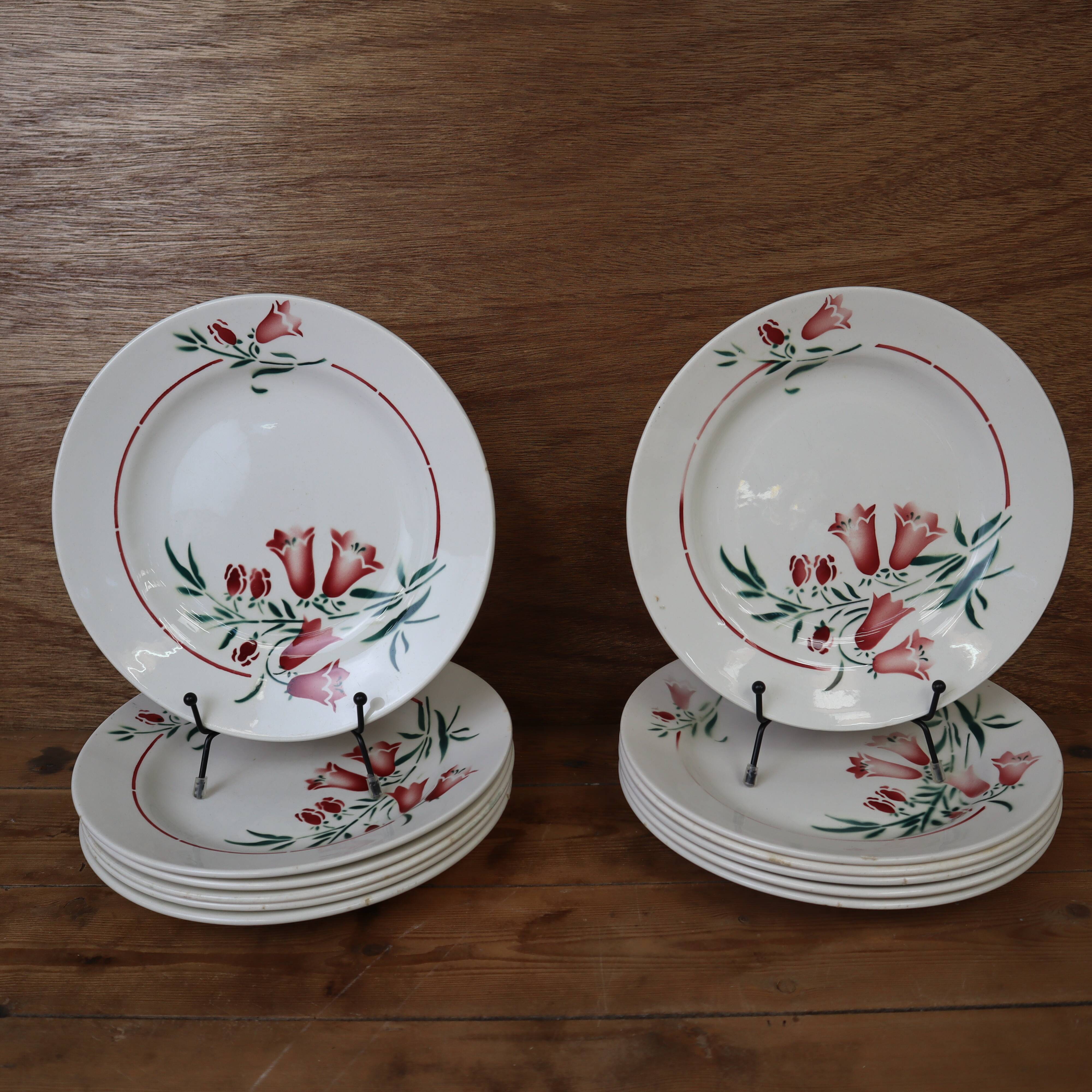 6 old Pec model flat plates from the Société amandinoise Saint-Amand