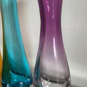 Set of 3 vintage glass paste vases