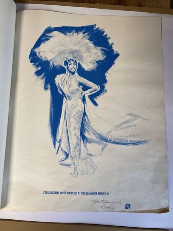 Gouache originale de l’affiche “Paris, mes amours” de Joséphine Baker, 1959 • ART