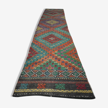 Tapis vintage turkish kilim runner 335 x 63 cm