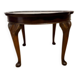 Queen Anne Style Burr Walnut Round Coffee Table by Cameo (Circa 1960)