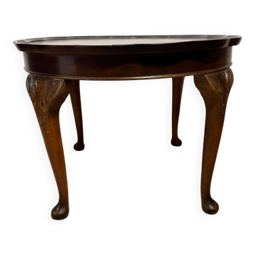 Queen Anne Style Burr Walnut Round Coffee Table by Cameo (Circa 1960)