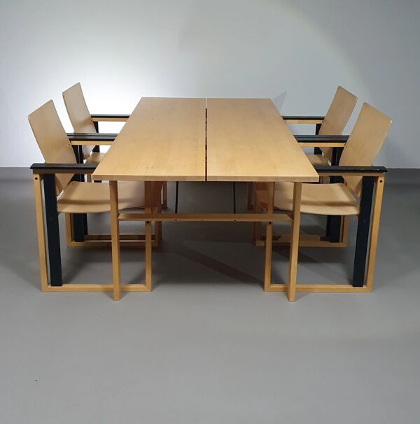 Ensemble de salle à manger finlandais extrêmement rare par Simo Heikkilä / Pentik. années 1980