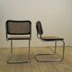 Set of 4 black rattan and metal chairs, Denmark 1960.