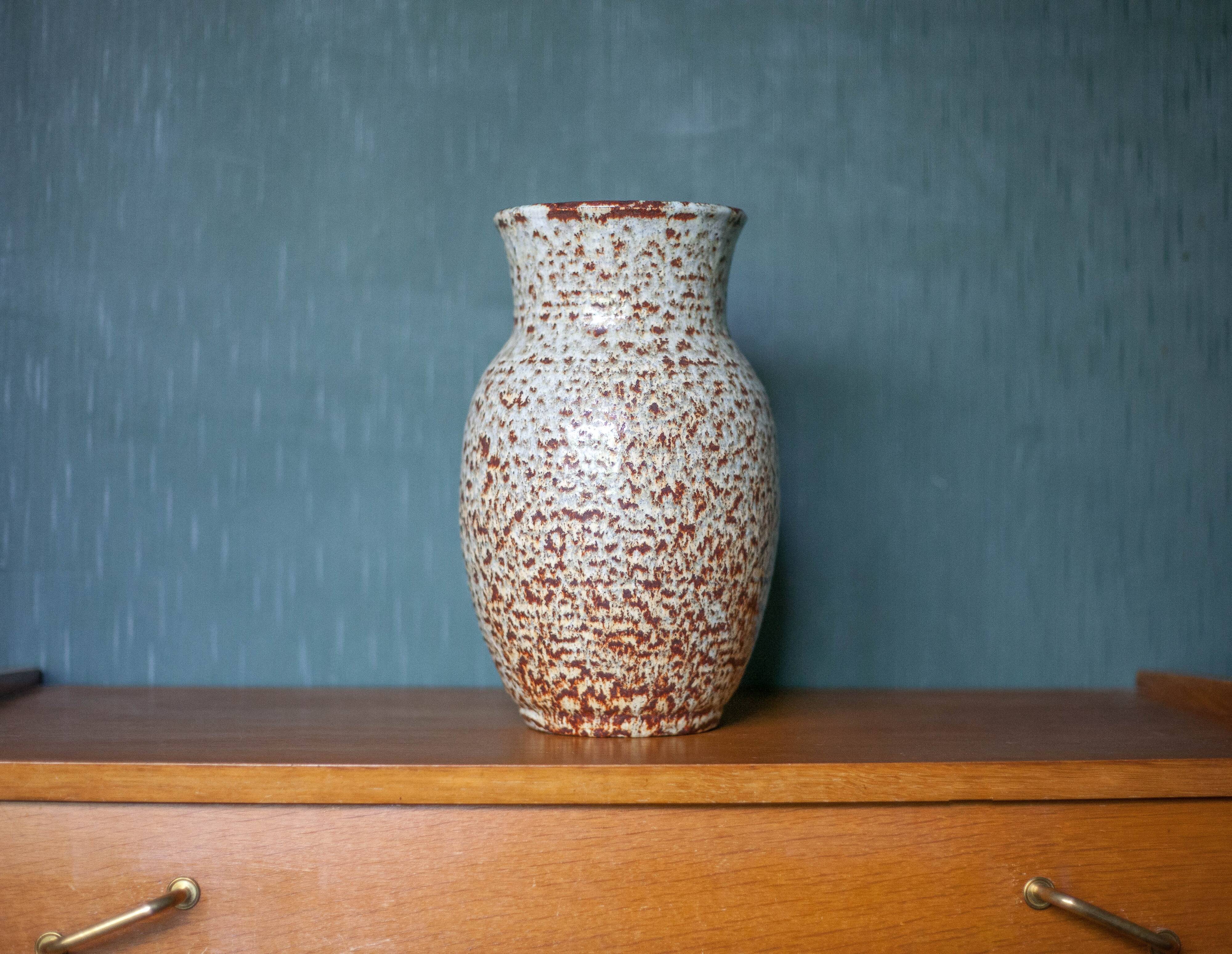 Speckled ceramic vase, west germany