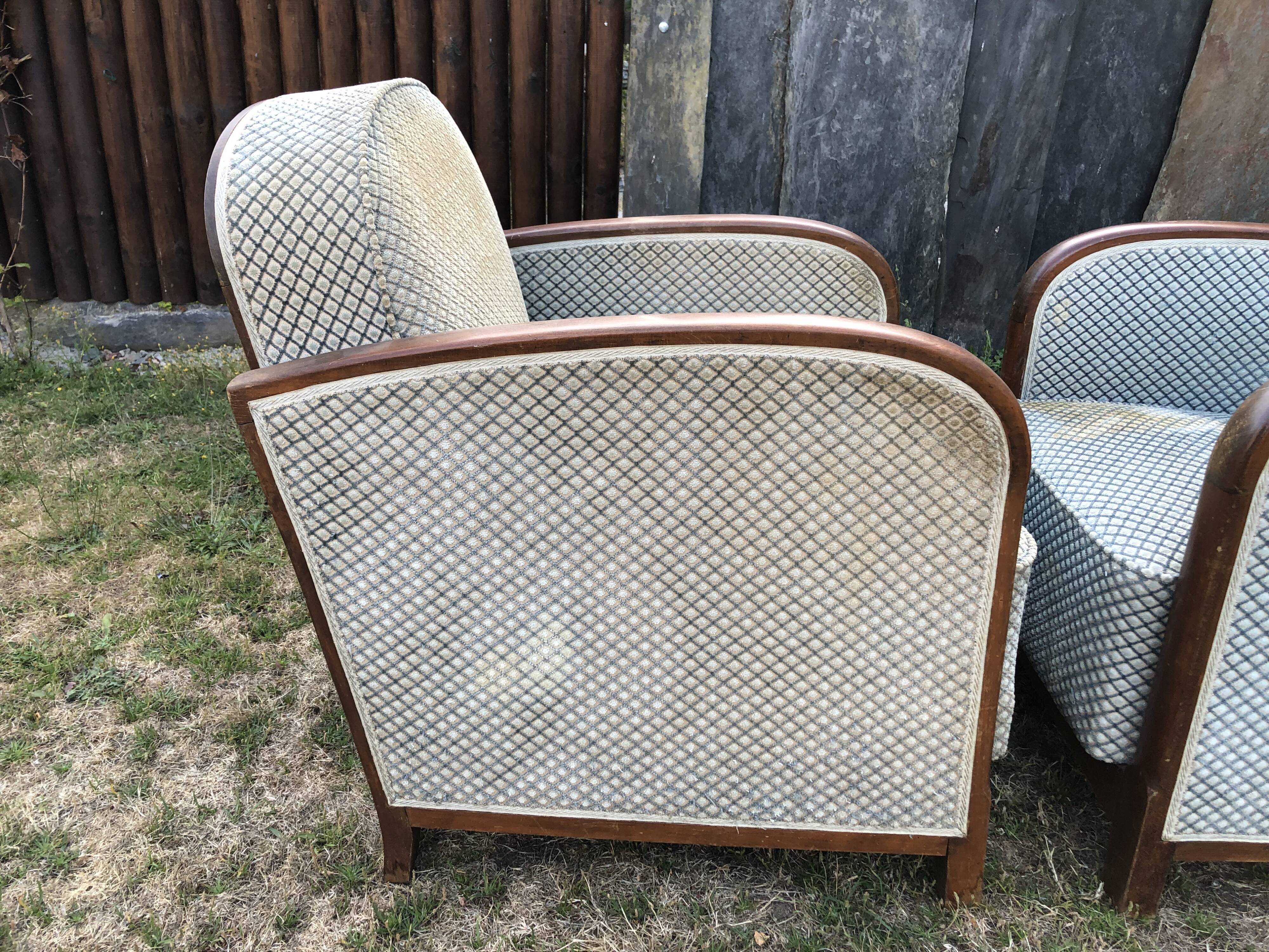 Duo de fauteuils club vintage