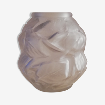 Vase boule à décor de feuille