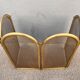 Antique brass fireplace screen from 1920, vintage spark guard.