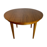 Table ronde vintage en noyer 1960