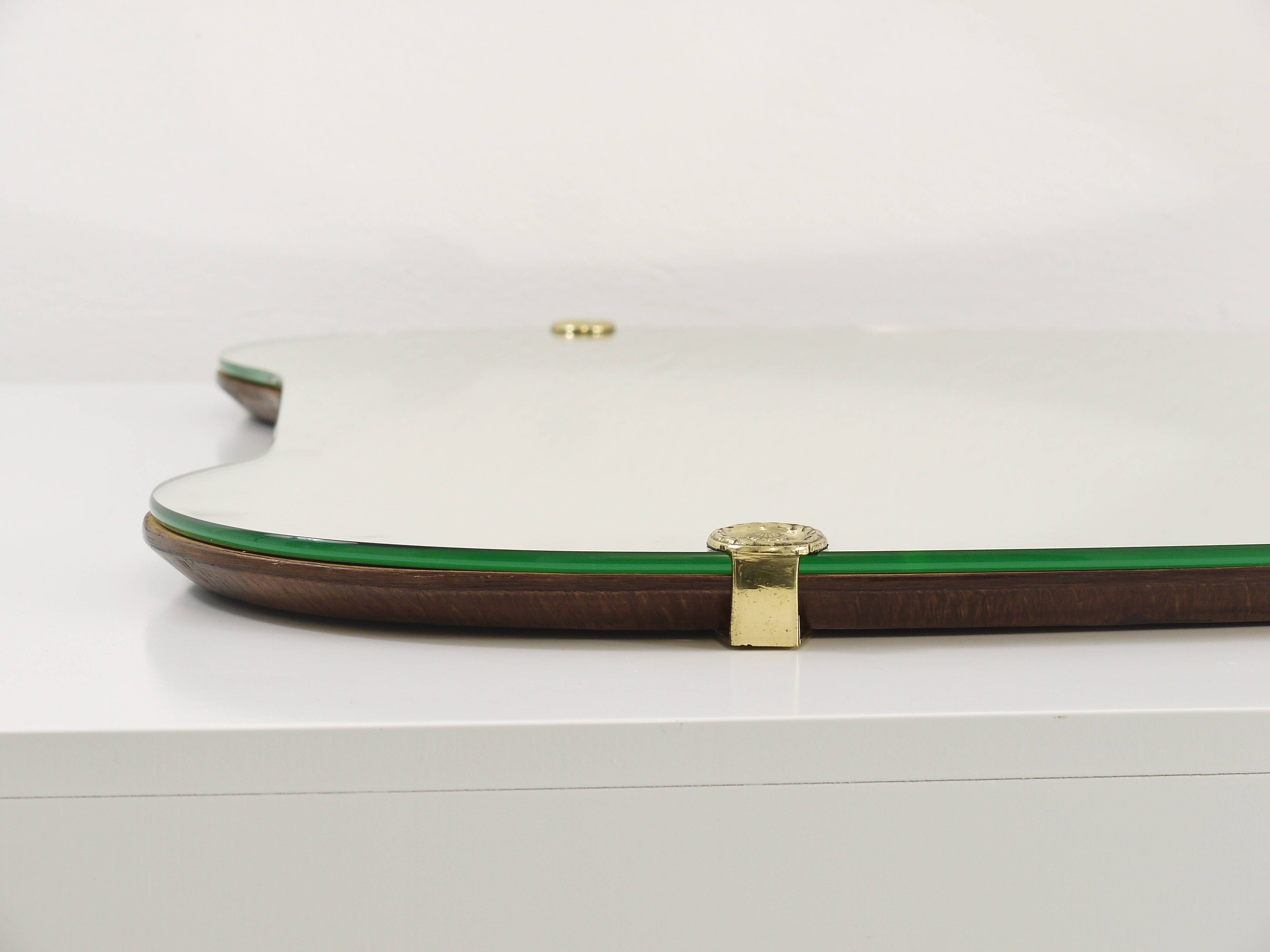 Scultpural Brass Hand Mid-Century Wall Mirror, Italy, 1950s