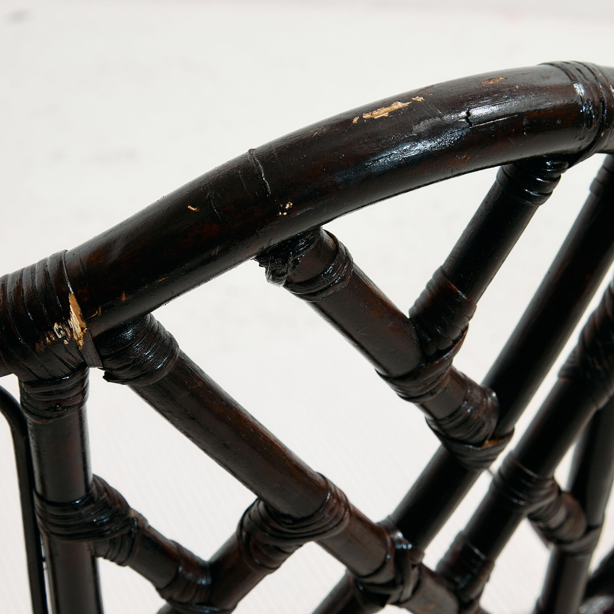 Metal and bamboo chair, set of 6