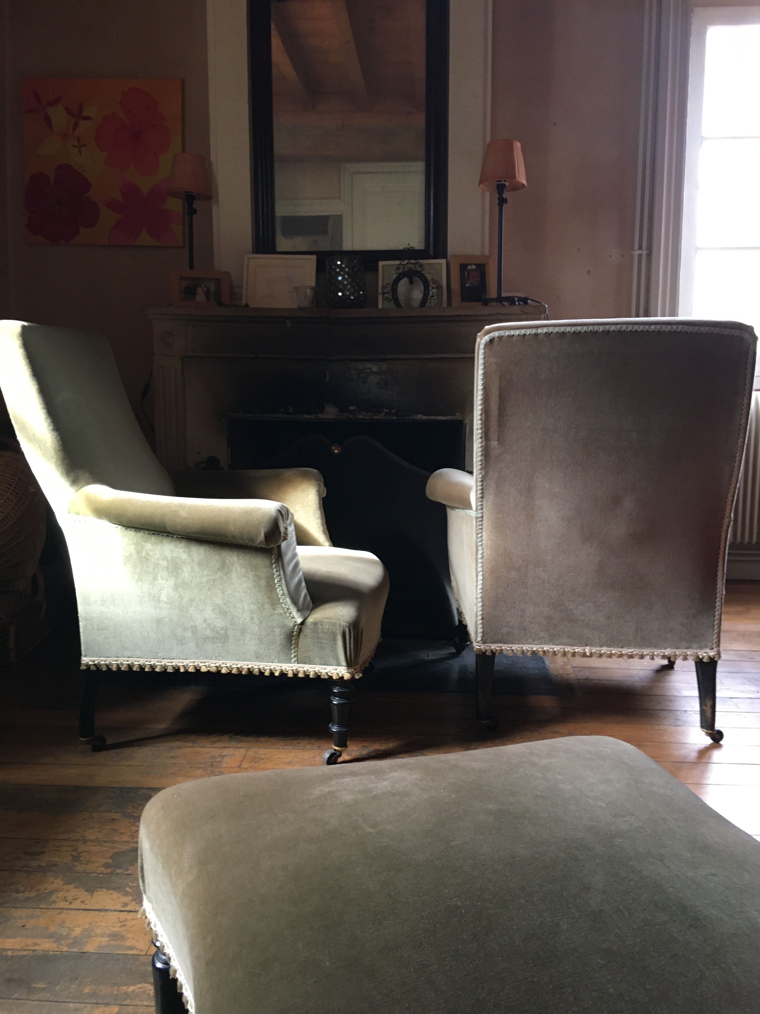 Napoleon lll velvet armchair