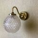 Brass and glass swan neck wall sconce lamp 1980s