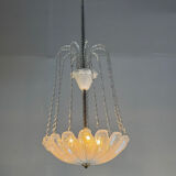 Colourless Murano glass chandelier, Venice circa 1940