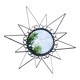 Old wrought metal sun mirror